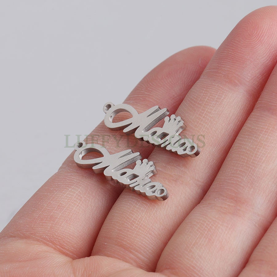 10pcs Mama Charm Pendant, Mama Connector Links, Bracelet/Necklace Making Findings for Mother, Mothers Day Gift, Gold plated Stainless Steel