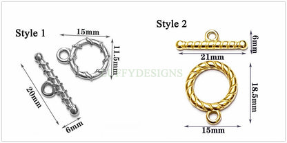 10Pcs Gold OT Toggle Clasp, DIY Jewelry Buckle, Jewelry Connectors Findings, Bracelet End OT Toggle Clasp, 18K Gold plated Stainles s Steel