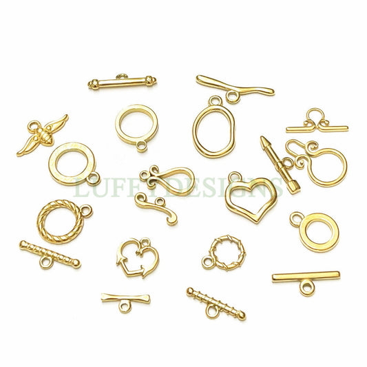 10Pcs Gold OT Toggle Clasp, DIY Jewelry Buckle, Jewelry Connectors Findings, Bracelet End OT Toggle Clasp, 18K Gold plated Stainles s Steel