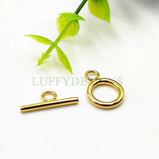 10 Pcs Gold OT Toggle Clasp, DIY Jewelry Buckle, Jewelry Connectors Findings, Bracelet End OT Toggle Clasp, 18K Gold plated Stainless Steel