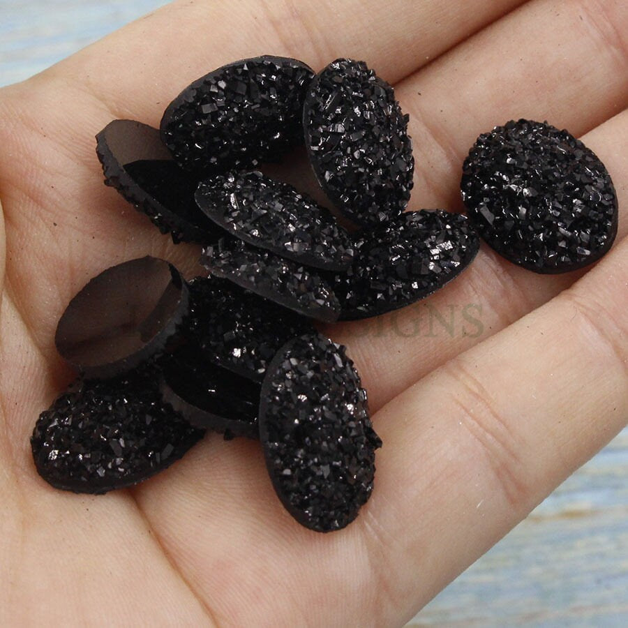 20pcs 13x18mm Round Druzy Cabochon, Faux Drusy Cabochons, Earring Findings Setting, Bulk Druzy Supplies, Druzy Stone for Stud Earring Making