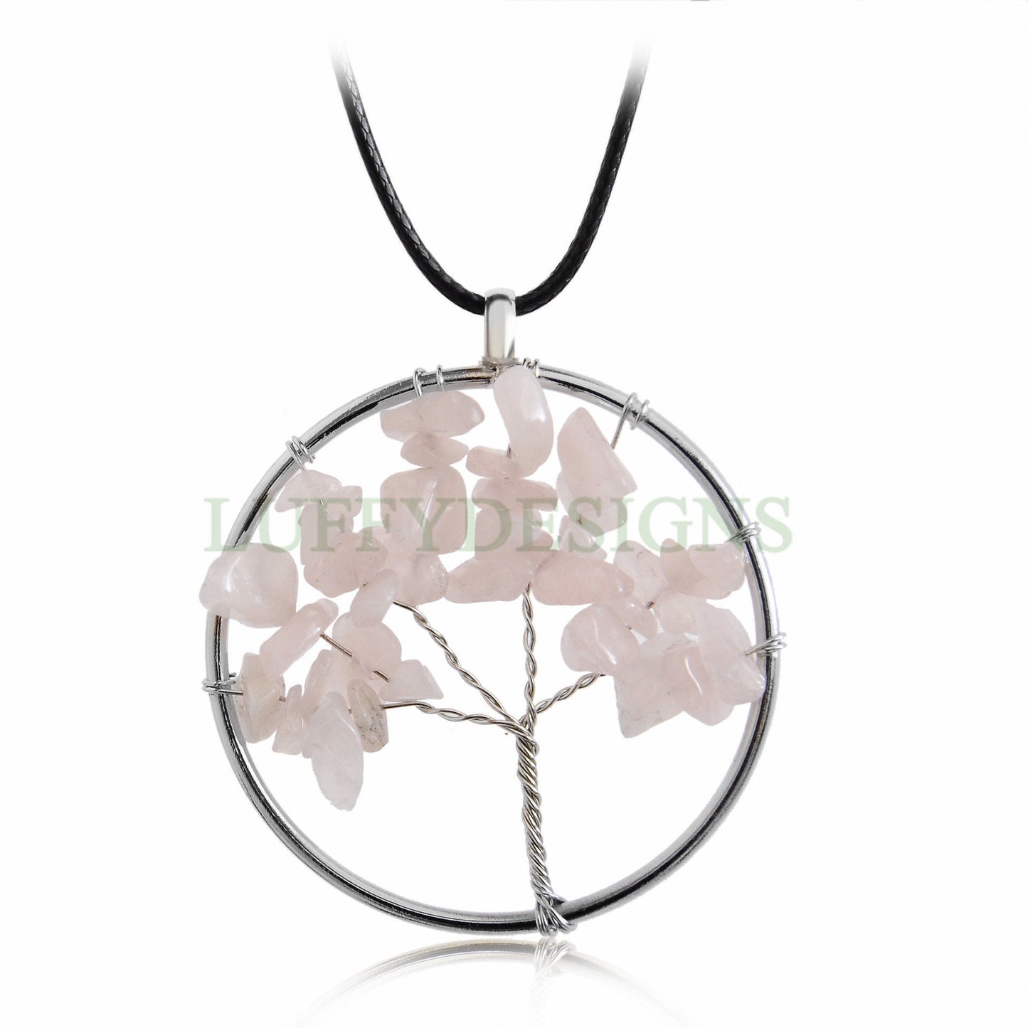 Rainbow Crystal Tree of Life, Natural Stones Chip Beads, Healing Stone Pendant, Wire Wrapped Pendant, Family Tree Jewelry, Gemstone Pendant