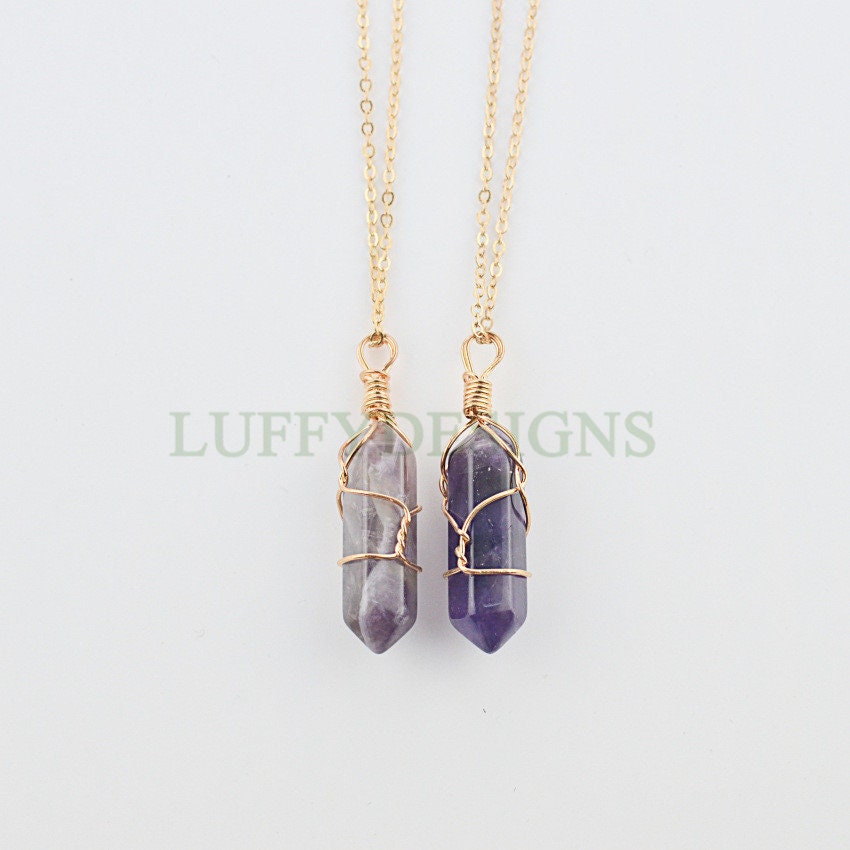 Hexagonal Crystal Pendant, Crystal Quartz, Healing Crystal, Gemstone Pendant, Natural Stone, Wire Wrapped Crystal Charm, Real Stone Pendant