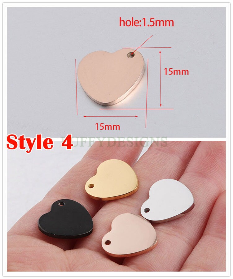 10pcs Heart Charms, Tiny Love Charm, Gold /Rose Gold Stainless Steel Heart, Mirror Polished Heart Pendant, Love Pendant, Necklace Findings