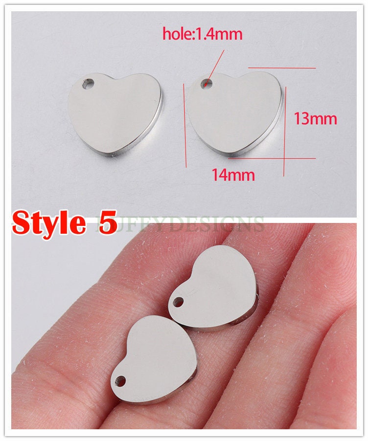 10pcs Heart Charms, Tiny Love Charm, Gold /Rose Gold Stainless Steel Heart, Mirror Polished Heart Pendant, Love Pendant, Necklace Findings