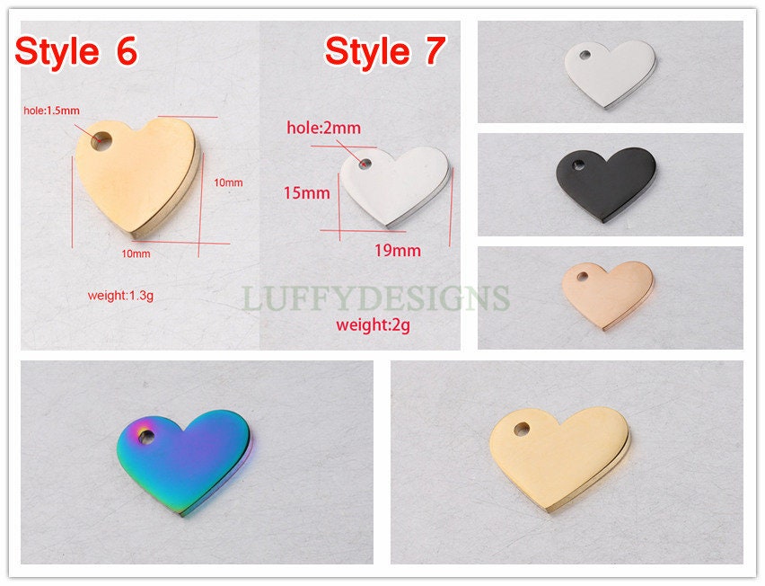 10pcs Heart Charms, Tiny Love Charm, Gold /Rose Gold Stainless Steel Heart, Mirror Polished Heart Pendant, Love Pendant, Necklace Findings