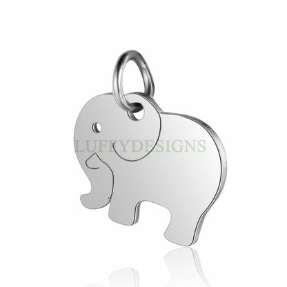 WHOLESALE 10pcs Elephant Charms 14x13mm, Gold /Rose Gold Stainless Steel, Metal Charms, Jewelry Making Supplies, Cute Tiny Elephant Findings