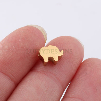 10pcs Elephant Charms 8x6mm, Gold /Rose Gold plated Stainless Steel, Metal Charms, Gold Elephant Beads, Cute Tiny Elephant Findings