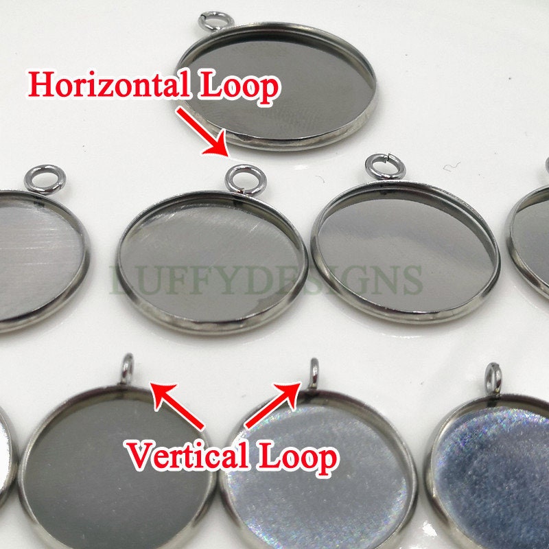 20pcs Stainless steel 18K Gold plating 10mm 18mm 20mm 25mm 30mm Settings Base, Bezel Blank Base Setting, Round Cabochon Pendant Base