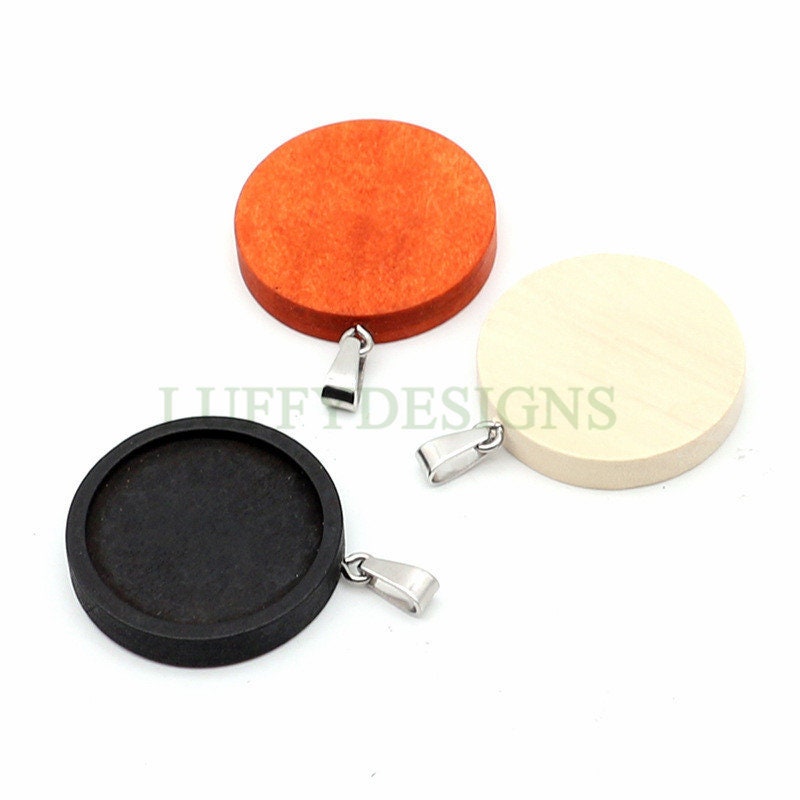 10pcs Wood Bezel Tray Settings, Wood Settings Base, Wood Bezel Blanks, Bezel Blank Base Setting, Round Cabochon Settings, Wood Glass Trays