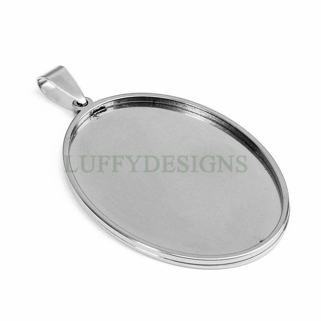 10pcs Oval Bezel Tray Blanks, Cabochon Settings, Blank Bezel Base Settings, 18K Gold plated Stainless steel, Pendant Base Tray 18x25mm