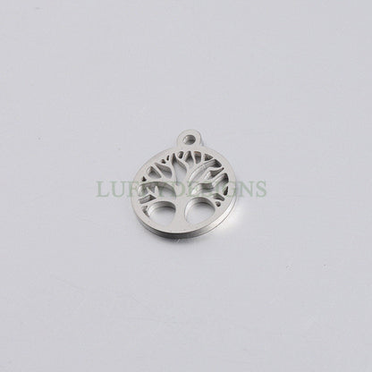 10pcs Family Tree Charm 15mm, Tree of Life Charm, Gold Tree Pendant, 18K Gold /Rose Gold plated Stainless Steel, Family Tree Charm Pendant