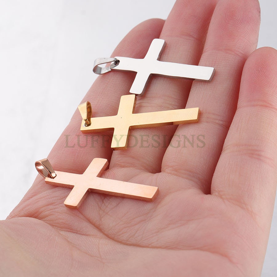 10pcs Cross Charm, Gold Cross Pendant, Christian Pendant, Communion Charm, Jesus Charm, Christian Charm,Catholic Charm,Mirror Polished Cross