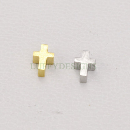 10pcs Cross Charms, Gold/ Rose Gold Steel Cross, Jewelry Making Supplies, Communion Findings, Jesus Charm, Christian Charm, Catholic Charm