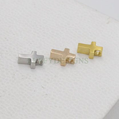 10pcs Cross Charms, Gold/ Rose Gold Steel Cross, Jewelry Making Supplies, Communion Findings, Jesus Charm, Christian Charm, Catholic Charm