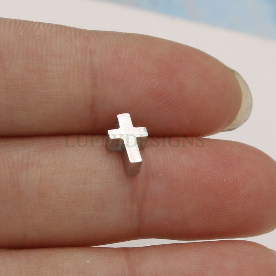 10pcs Cross Charms, Gold/ Rose Gold Steel Cross, Jewelry Making Supplies, Communion Findings, Jesus Charm, Christian Charm, Catholic Charm