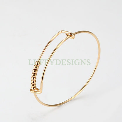 5pcs Bulk Expandable Bracelet, Adjustable Beads Bangle, Wholesale Charm Bracelets, Wire Bangles, Stainless Steel Bracelet, Jewelry Finding