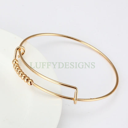 5pcs Bulk Expandable Bracelet, Adjustable Beads Bangle, Wholesale Charm Bracelets, Wire Bangles, Stainless Steel Bracelet, Jewelry Finding