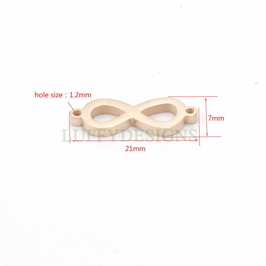 10pcs Infinity Charm with 2 Loops, Infinity Pendant 21x7mm, Infinity Link, Infinity Connector, Small Infinity Charm, Stainless Steel Charm