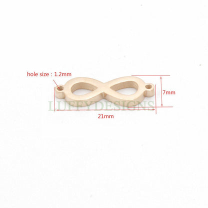 10pcs Infinity Charm with 2 Loops, Infinity Pendant 21x7mm, Infinity Link, Infinity Connector, Small Infinity Charm, Stainless Steel Charm
