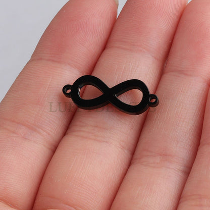 10pcs Infinity Charm with 2 Loops, Infinity Pendant 21x7mm, Infinity Link, Infinity Connector, Small Infinity Charm, Stainless Steel Charm