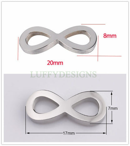 10pcs Infinity Charms, Infinity Pendant 20x8mm/17x7mm, Infinity Link Connector, Small Infinity Charm, 18k Gold plated Stainless Steel
