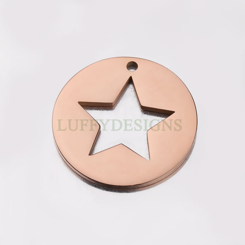 10pcs Star Charms 23mm, Gold /Rose Gold plated Stainless Steel, Pentagram Pendant, Five-pointed Star Pendants, Mirror Polished Star Findings