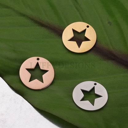 10pcs Star Charms 23mm, Gold /Rose Gold plated Stainless Steel, Pentagram Pendant, Five-pointed Star Pendants, Mirror Polished Star Findings