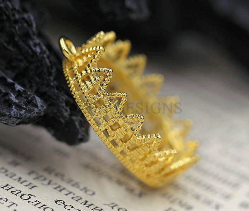 10pcs Oval Crown Bezel Cup 10x14mm/13x18mm/18x25mm, Silver /24K Gold plated Brass, Blank Bezel Base Setting, Gemstone Cabochon Pendant Base