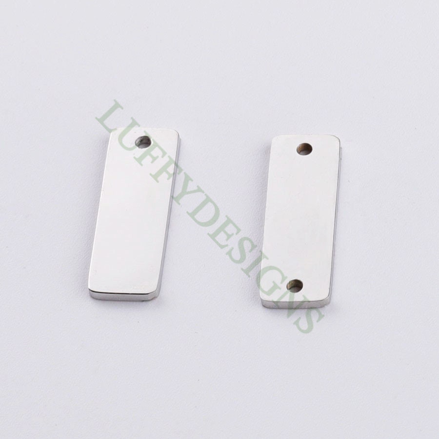 10pcs Personalized Stamping Blank Bar 6x18mm, Ready to Stamp, Gold Bar Charm, Gold Plated Stainless Steel, Mirror Polished Engraving Supply