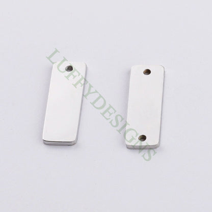 10pcs Personalized Stamping Blank Bar 6x18mm, Ready to Stamp, Gold Bar Charm, Gold Plated Stainless Steel, Mirror Polished Engraving Supply