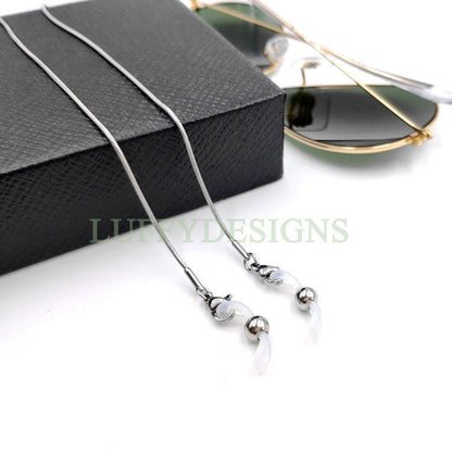 5pcs Eye Glass Stainless Steel Chains, Sunglass Chain, Eyeglass Holder Snake/Beaded Chain, 18k Gold /Rose Gold plated, Reading Glass Chain