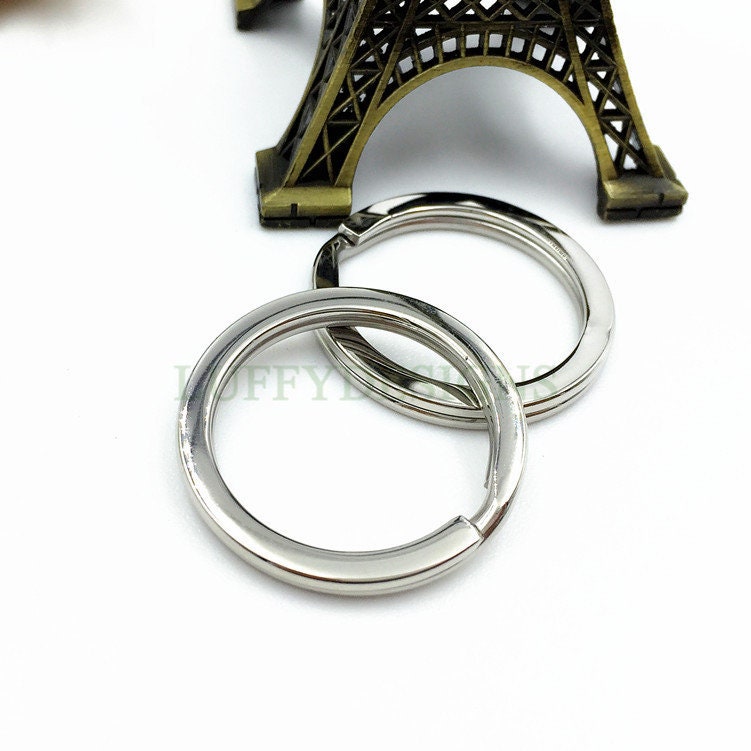 10pcs Round Key Split Rings, Gold /Rose Gold plated 304 Stainless Steel, Bulk Large Jump Ring, 25mm /30mm /35mm Key Rings, Mirror Polished