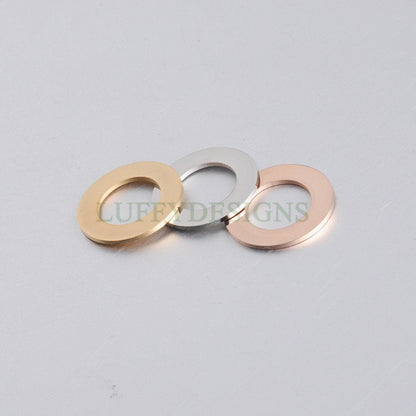 10pcs Gold Ring Charm, Close Jump Ring, Circles Charms Link Connectors, Round Pendant, Round Flat Ring, 18K Gold plated 316L Stainless Steel