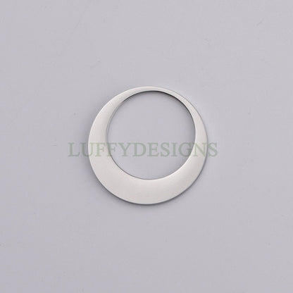 5pcs Circles Charm, Three-Layer Circle Pendant, Stainless Steel Ring Charm, Circles Charms Link Connectors, Round Pendant, Round Flat Ring