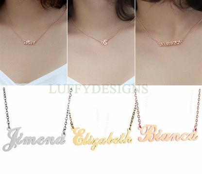 Personalized Name Jewelry, Custom Name Necklace, Custom Word Gifts, Gold Name Necklace, Rose Gold Name Necklace, Monogram Necklace