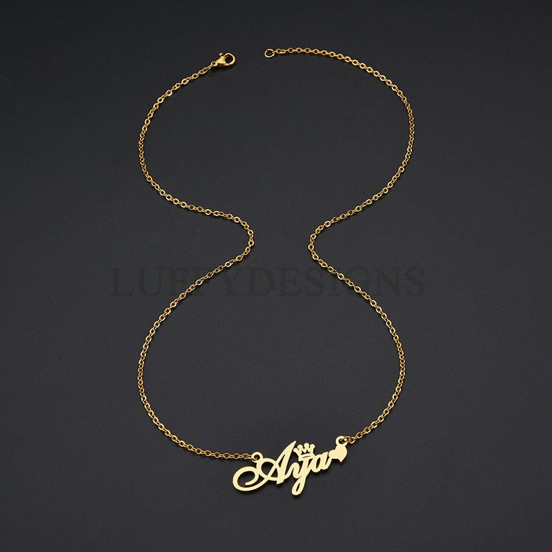 Personalized Name Jewelry, Custom Name Necklace, Custom Word Gifts, Gold Name Necklace, Rose Gold Name Necklace, Monogram Necklace