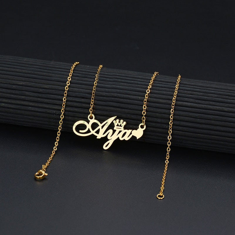 Personalized Name Jewelry, Custom Name Necklace, Custom Word Gifts, Gold Name Necklace, Rose Gold Name Necklace, Monogram Necklace