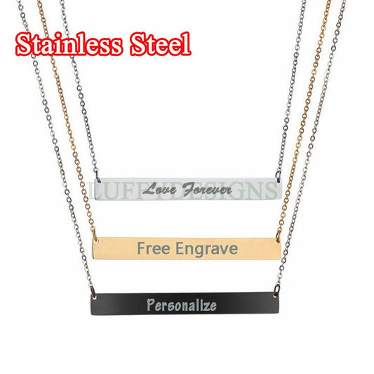 Personalize Bar Necklace,Custom Name Necklace,Gold Necklace,Gold Jewelry,Engraved Necklace,Bridesmaid Gift,Friendship Necklace,Chrismas Gift