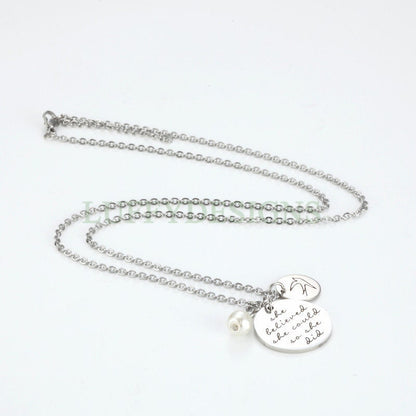 Personalized Jewelry, Engraved Stainless Steel Necklace, Quote Necklace, Customized Necklace, Inspirational Jewelry,Friendship Birthday Gift