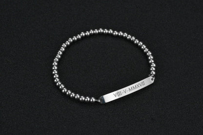 Personalize Bar Bracelet, Ball Chain Bracelet, Custom Name Bracelet, Engraved Jewelry, Bridesmaid Gift For Her,Friendship Gift,Chrismas Gift