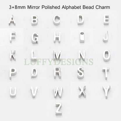 Uppercase Letter Charm, Alphabet Charm, Gold Letter Charm, 26 Letters Initial Charms, 18K Gold Plated Stainless Steel, High Polished Letter