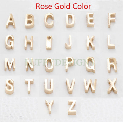 Uppercase Letter Charm, Alphabet Charm, Gold Letter Charm, 26 Letters Initial Charms, 18K Gold Plated Stainless Steel, High Polished Letter