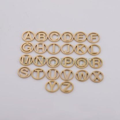 A-Z Uppercase Letter Charm, Alphabet Charm, Gold Letter Pendant, 26 Letters Initial Charms, 18K Gold Plated Stainless Steel, Mirror Polished
