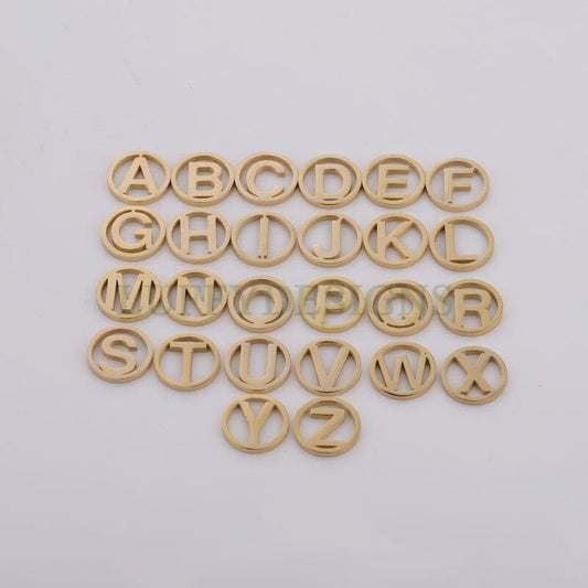 A-Z Uppercase Letter Charm, Alphabet Charm, Gold Letter Pendant, 26 Letters Initial Charms, 18K Gold Plated Stainless Steel, Mirror Polished