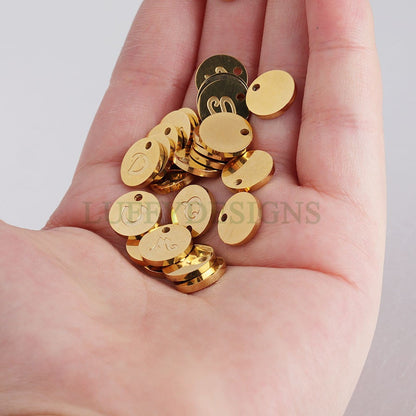 A-Z Uppercase Letter Charm, Alphabet Charm, Gold Letter Pendant, 26 Letters Initial Charms, 18K Gold Plated Stainless Steel, Mirror Polished