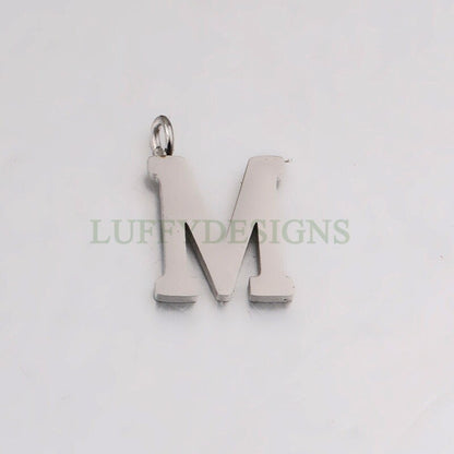 Uppercase Letter Charm, Alphabet Charm, Gold Letter Pendant, 26 Letters Initial Charms, Gold Plated Stainless Steel,Mirror Polished Letter