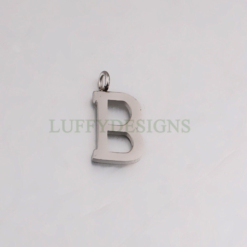 Uppercase Letter Charm, Alphabet Charm, Gold Letter Pendant, 26 Letters Initial Charms, Gold Plated Stainless Steel,Mirror Polished Letter