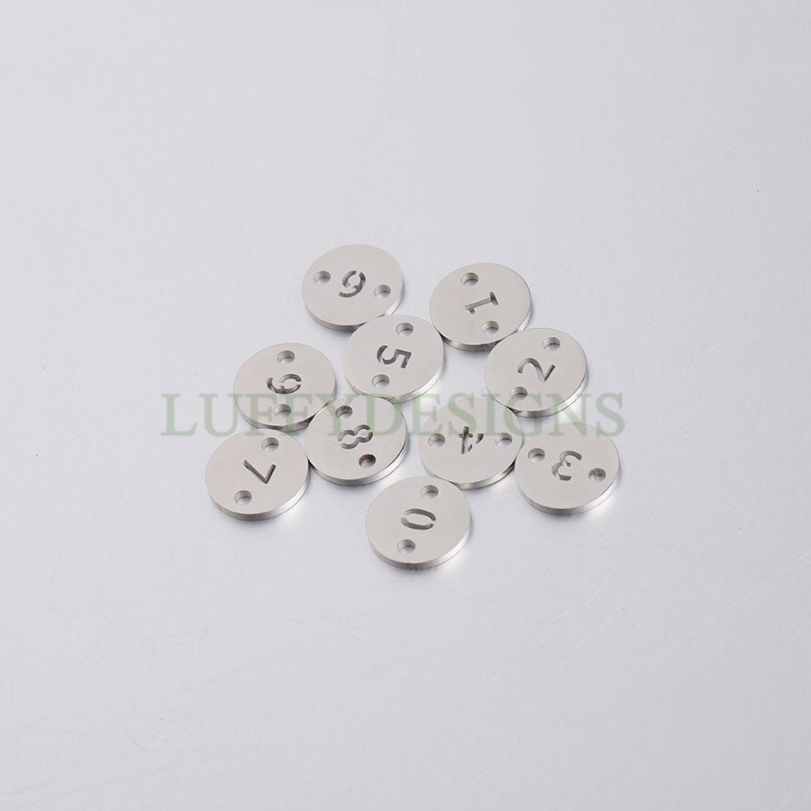 5pcs Number Charms, Gold Number Link Connector, Anniversary Bracelet Supply, 18K Gold Plated Stainless Steel, Mirror Polished Number