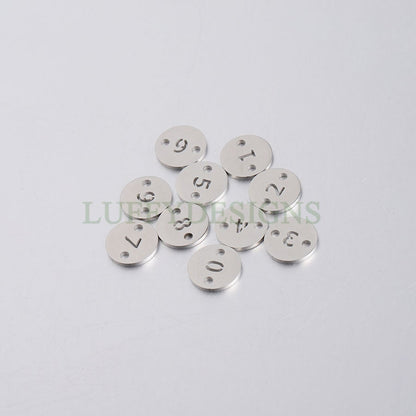 5pcs Number Charms, Gold Number Link Connector, Anniversary Bracelet Supply, 18K Gold Plated Stainless Steel, Mirror Polished Number